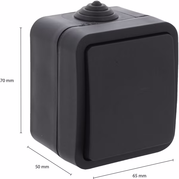 Q-LINK Q-LINK 1-voudige wisselschakelaar IP54 mat zwart 230V Q-LINK Q-LINK 1-voudige wisselschakelaar IP54 mat zwart 230V