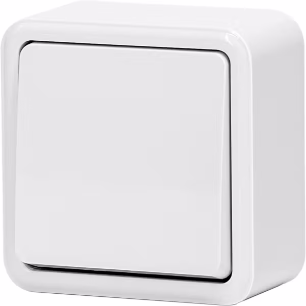 HLW LED Surface-mounted two-way switch Aigi Winy 1-button white 250V 10A HLW LED Surface-mounted two-way switch Aigi Winy 1-button white 250V 10A