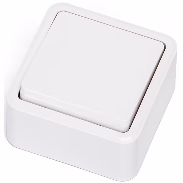 HLW LED Surface-mounted two-way switch Aigi Winy 1-button white 250V 10A HLW LED Surface-mounted two-way switch Aigi Winy 1-button white 250V 10A