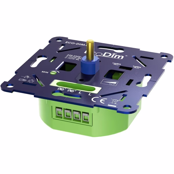 EcoDim EcoDim LED-dimmer 0-300W RC/0-150W RL - fase aan-/afsnijding EcoDim EcoDim LED-dimmer 0-300W RC/0-150W RL - fase aan-/afsnijding