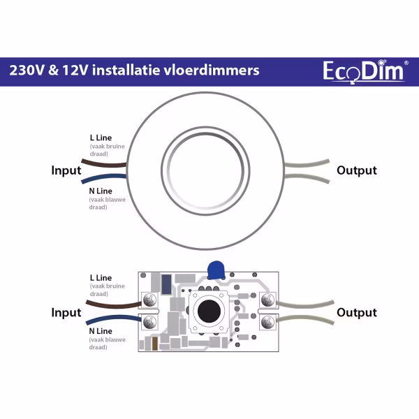 EcoDim EcoDim LED vloerdimmer 0–50W mat zwart — RC dimmer EcoDim EcoDim LED vloerdimmer 0–50W mat zwart — RC dimmer