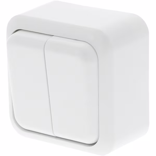 Q-LINK Q-LINK Dubbele Serieschakelaar 2-knops Polarwit LED Q-LINK Q-LINK Dubbele Serieschakelaar 2-knops Polarwit LED