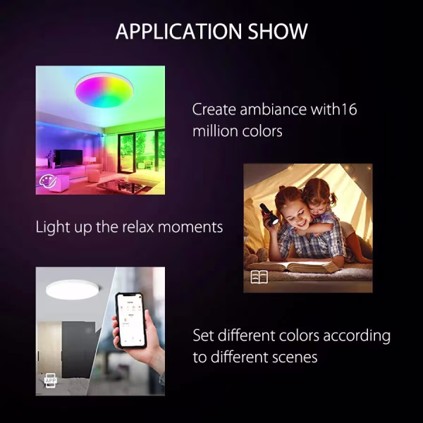 Smartlife Domotica Smart Plafondlamp 20W Ø300mm RGB Wi‑Fi Dimbaar