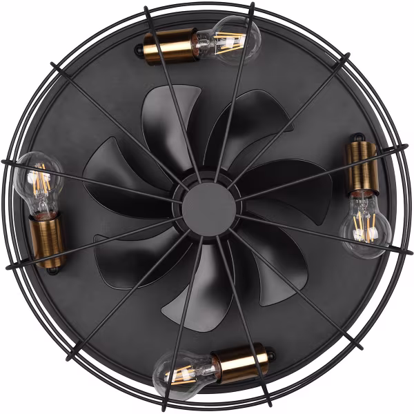 HLW LED Modern LED ceiling light with fan - matte black HLW LED Modern LED ceiling light with fan - matte black