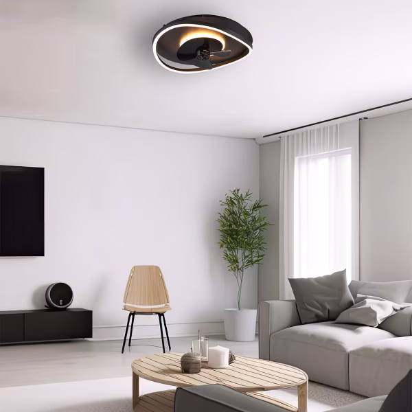 HLW LED Trion Sorti 30W LED ceiling fan matte black dimmable HLW LED Trion Sorti 30W LED ceiling fan matte black dimmable