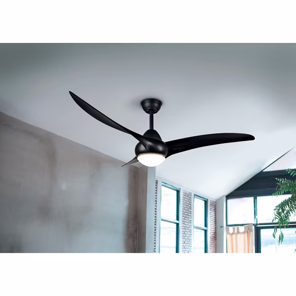 HLW LED Trion Alasin LED ceiling fan Ø115 cm black, dimmable HLW LED Trion Alasin LED ceiling fan Ø115 cm black, dimmable