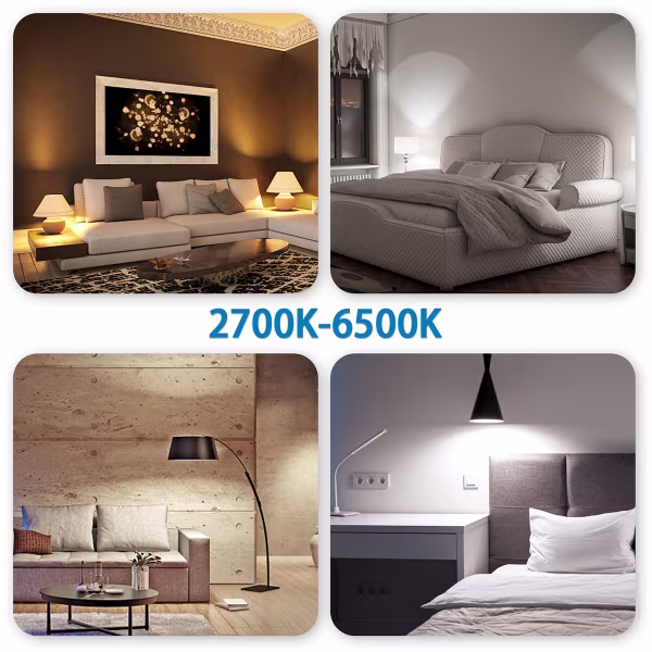 HLW LED Energy-efficient 9W LED spotlight - White plastic spotlight with RGB and Smart Home