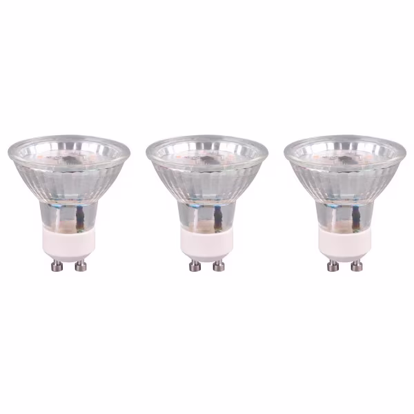 HLW LED Trion Rova LED Lamp Set - 3W White Spotlight GU10 - Warm White 3000K, 3 Pieces HLW LED Trion Rova LED Lamp Set - 3W White Spotlight GU10 - Warm White 3000K, 3 Pieces