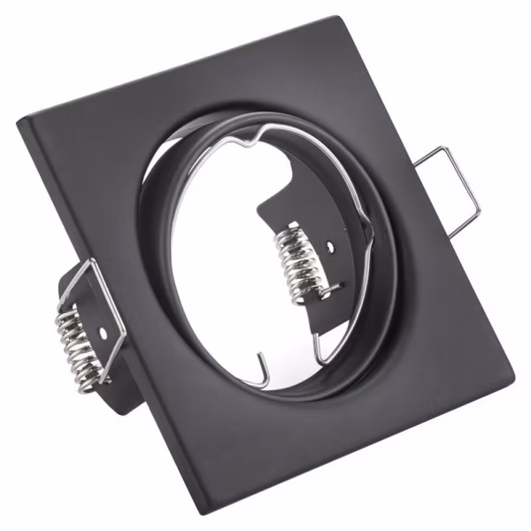 HLW LED Dimmable 4W LED Spotlight - Tiltable Square Recessed Spotlight GU10 Matte Black HLW LED Dimmable 4W LED Spotlight - Tiltable Square Recessed Spotlight GU10 Matte Black