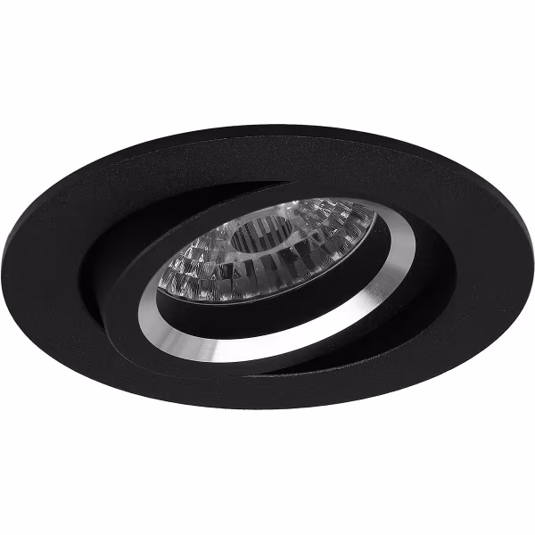 HLW LED LED Spot Set 6W - Dimmable Tiltable Round Recessed Spotlight Matte Black - GU10 HLW LED LED Spot Set 6W - Dimmable Tiltable Round Recessed Spotlight Matte Black - GU10