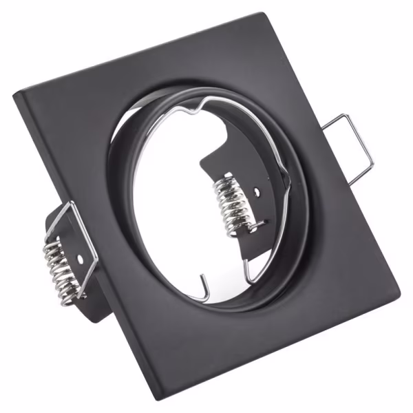 HLW LED 9W LED Spot Set - Tiltable Square Recessed Spot Light Matte Black - Dimmable HLW LED 9W LED Spot Set - Tiltable Square Recessed Spot Light Matte Black - Dimmable