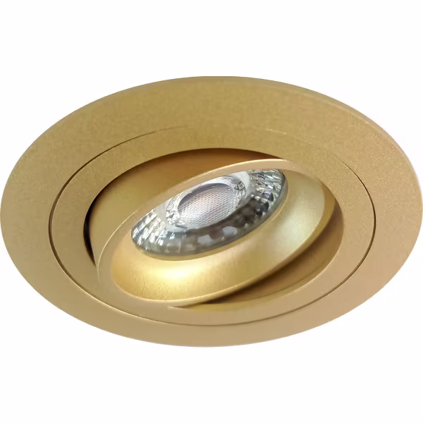 HLW LED Round Tiltable LED Spotlight Set - Matte Gold Recessed Spotlight 6W LED HLW LED Round Tiltable LED Spotlight Set - Matte Gold Recessed Spotlight 6W LED