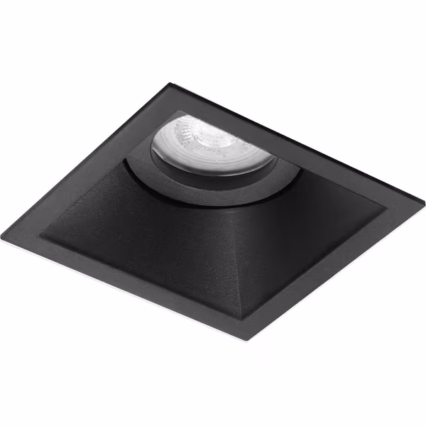 HLW LED 4W LED Spotlight Set - Tiltable Square Recessed Spotlight Matte Black, Warm White 3000K, Dimmable HLW LED 4W LED Spotlight Set - Tiltable Square Recessed Spotlight Matte Black, Warm White 3000K, Dimmable