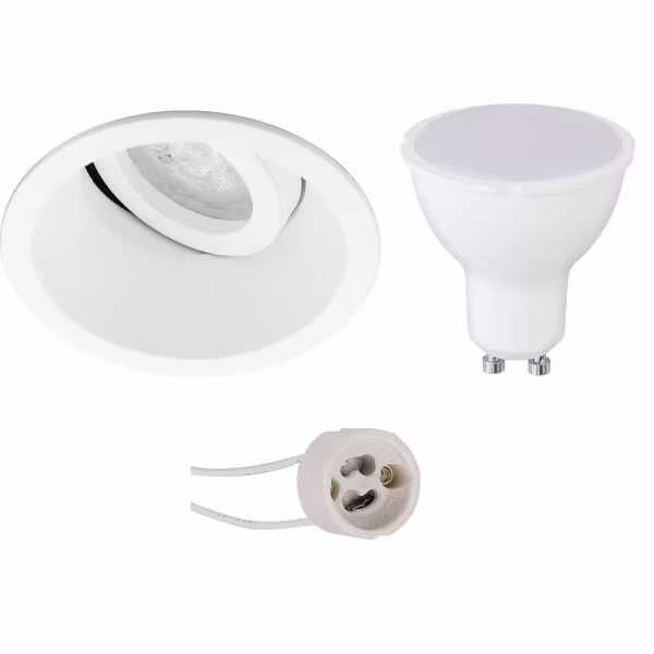 HLW LED 6W LED Spot Set - Dimmable, Tiltable Recessed Spotlight Round Spotlight Matte White Ø93mm HLW LED 6W LED Spot Set - Dimmable, Tiltable Recessed Spotlight Round Spotlight Matte White Ø93mm