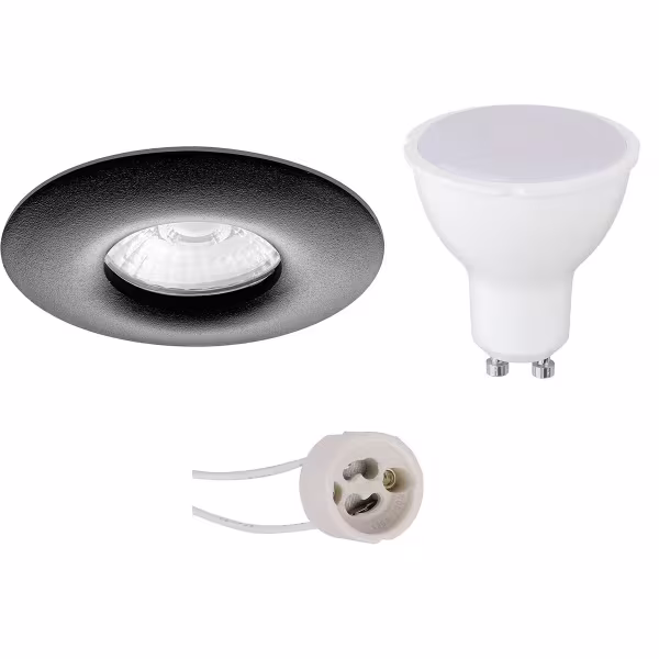 HLW LED Pragmi Luno Pro 6W LED Spotlight Set - Dimmable, Waterproof Round Recessed Spotlight IP65 Matte Black HLW LED Pragmi Luno Pro 6W LED Spotlight Set - Dimmable, Waterproof Round Recessed Spotlight IP65 Matte Black