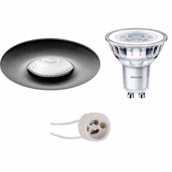 HLW LED LED Spot Set 6W - Ronde Inbouwspot IP65 - Zwarte & Witte Spot, GU10 HLW LED LED Spot Set 6W - Ronde Inbouwspot IP65 - Zwarte & Witte Spot, GU10