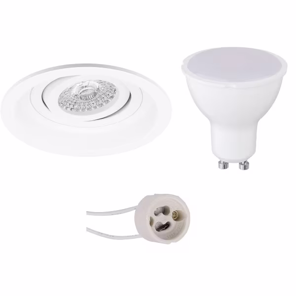 HLW LED Pragmi Domy Pro 6W LED Spotlight - Dimmable, Tiltable Round Recessed Spotlight Matte White, Natural White 4200K HLW LED Pragmi Domy Pro 6W LED Spotlight - Dimmable, Tiltable Round Recessed Spotlight Matte White, Natural White 4200K