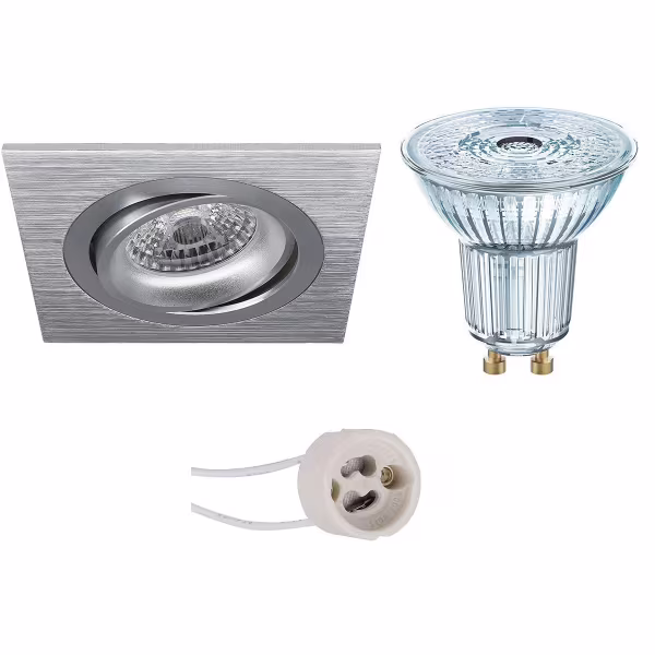 HLW LED Dimbare 4W LED Spot - Kantelbare Vierkante Inbouwspot met GU10 Fitting, Natuurlijk Wit HLW LED Dimbare 4W LED Spot - Kantelbare Vierkante Inbouwspot met GU10 Fitting, Natuurlijk Wit