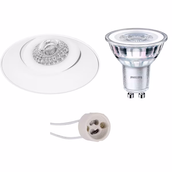 HLW LED 6W LED Spotlight Set - Adjustable Round White Recessed Spotlight for Warm White Light HLW LED 6W LED Spotlight Set - Adjustable Round White Recessed Spotlight for Warm White Light