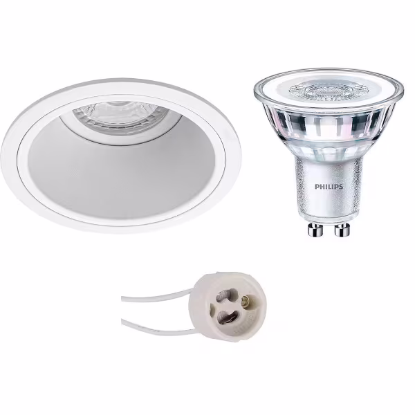 HLW LED 5W LED Spotlight Set - Recessed Round Matte White - White Spotlight GU10, Warm White 3000K HLW LED 5W LED Spotlight Set - Recessed Round Matte White - White Spotlight GU10, Warm White 3000K
