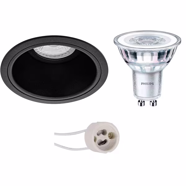 HLW LED 5W LED Spot Set - Mat Zwarte Ronde Inbouwspot met GU10 Fitting HLW LED 5W LED Spot Set - Mat Zwarte Ronde Inbouwspot met GU10 Fitting