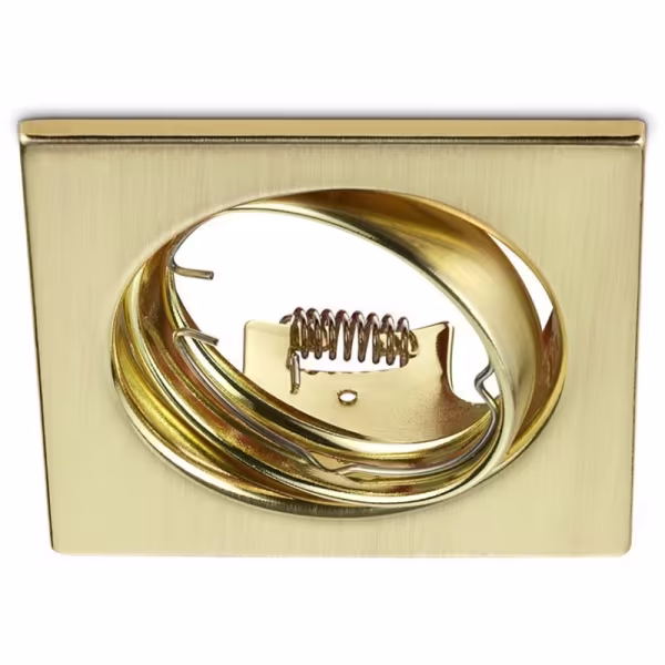 HLW LED 5W LED Spot Set - Tiltable Square Recessed Spotlight - Matte Gold & White - GU10 Fitting HLW LED 5W LED Spot Set - Tiltable Square Recessed Spotlight - Matte Gold & White - GU10 Fitting