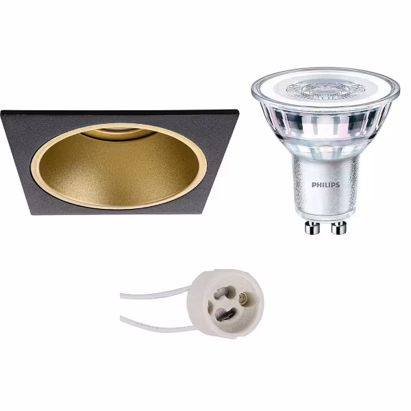 HLW LED 5W LED Spot Set - Vierkante Inbouwspot, Mat Zwart & Gouden Spot, Natuurlijk Wit HLW LED 5W LED Spot Set - Vierkante Inbouwspot, Mat Zwart & Gouden Spot, Natuurlijk Wit