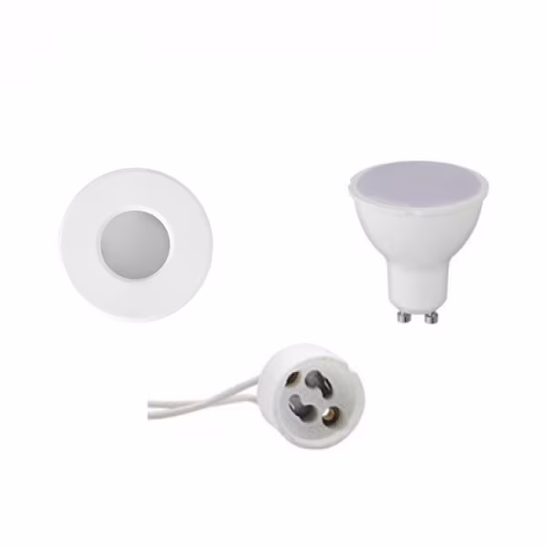 HLW LED LED Spot Set 8W - Waterdichte IP65 Ronde Inbouwspot - Mat Wit, Helder Koud Wit 6400K HLW LED LED Spot Set 8W - Waterdichte IP65 Ronde Inbouwspot - Mat Wit, Helder Koud Wit 6400K