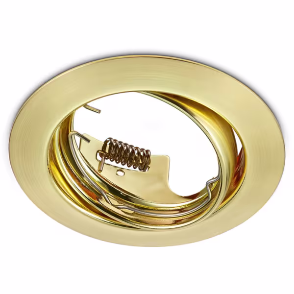 HLW LED Tiltable 6W LED Spot Set - Round Recessed Spot Light Matte Gold, Bright Cool White 6400K HLW LED Tiltable 6W LED Spot Set - Round Recessed Spot Light Matte Gold, Bright Cool White 6400K