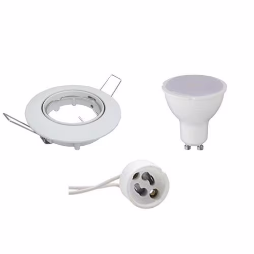 HLW LED 4W LED Spot Set - Tiltable Round White Recessed Spot GU10 Fitting HLW LED 4W LED Spot Set - Tiltable Round White Recessed Spot GU10 Fitting
