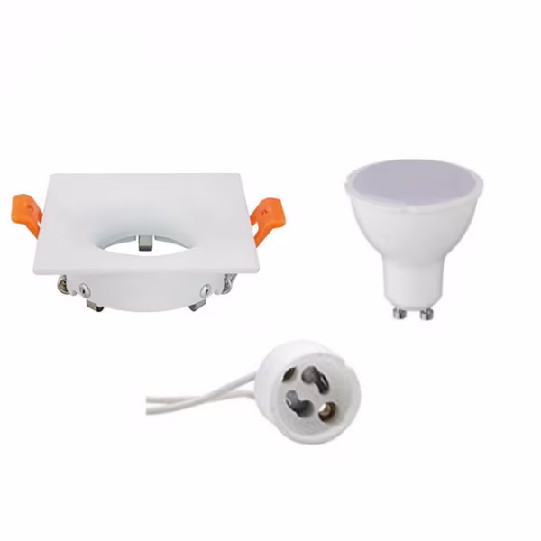 HLW LED LED Spot Set - 4W LED Recessed Spotlight Square Matt White with GU10 Fitting HLW LED LED Spot Set - 4W LED Recessed Spotlight Square Matt White with GU10 Fitting