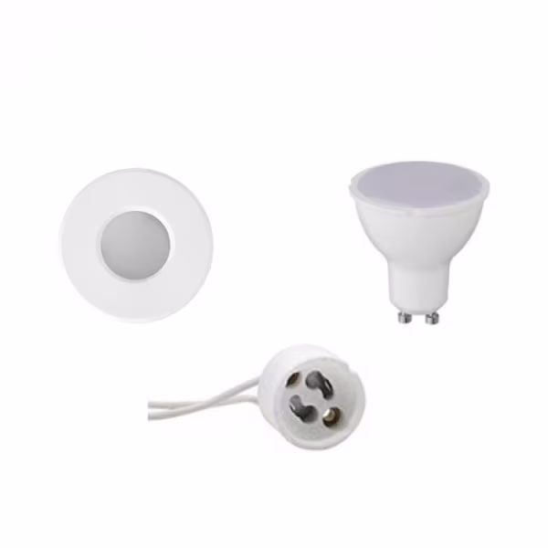 HLW LED LED Spotlight Set - 4W LED Round Recessed Spotlight IP65 Waterproof Matte White GU10 HLW LED LED Spotlight Set - 4W LED Round Recessed Spotlight IP65 Waterproof Matte White GU10