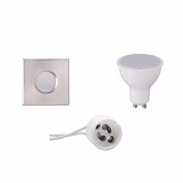 HLW LED LED Spot Set 4W - Vierkante Inbouwspot Mat Chroom IP65, GU10, Natuurlijk Wit 4200K HLW LED LED Spot Set 4W - Vierkante Inbouwspot Mat Chroom IP65, GU10, Natuurlijk Wit 4200K