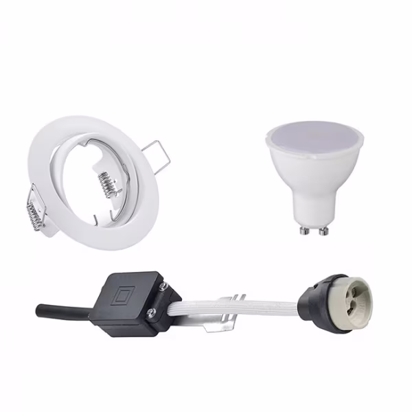 HLW LED Kantelbare LED Spot Set 4W - Witte Ronde Inbouwspot GU10 Natuurlijk Wit HLW LED Kantelbare LED Spot Set 4W - Witte Ronde Inbouwspot GU10 Natuurlijk Wit