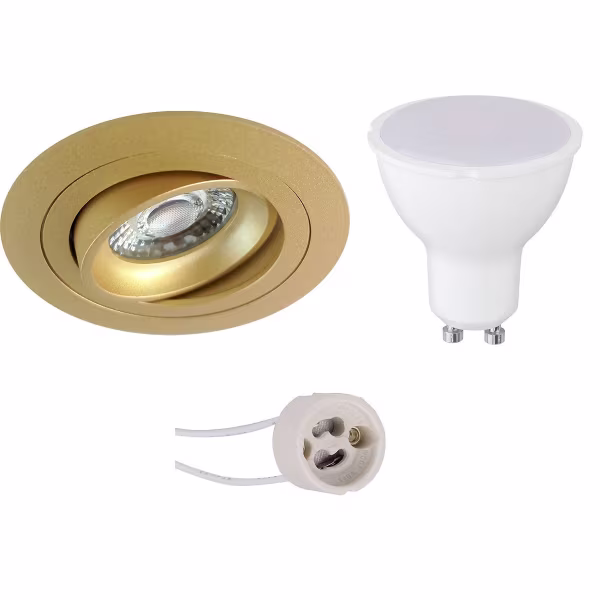 HLW LED 6W LED Spot Set - Tiltable Round Recessed Spot Light Matte Gold - Warm White 3000K HLW LED 6W LED Spot Set - Tiltable Round Recessed Spot Light Matte Gold - Warm White 3000K