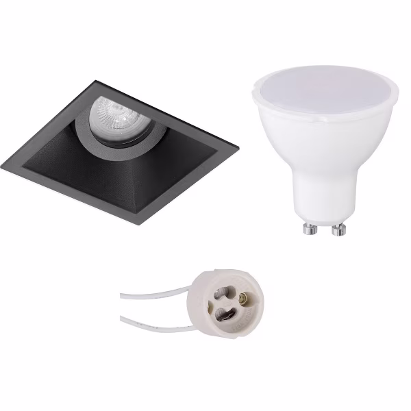 HLW LED LED Spot Set Pragmi Zano Pro - 4W Tiltable Square Recessed Spotlight Matte Black HLW LED LED Spot Set Pragmi Zano Pro - 4W Tiltable Square Recessed Spotlight Matte Black