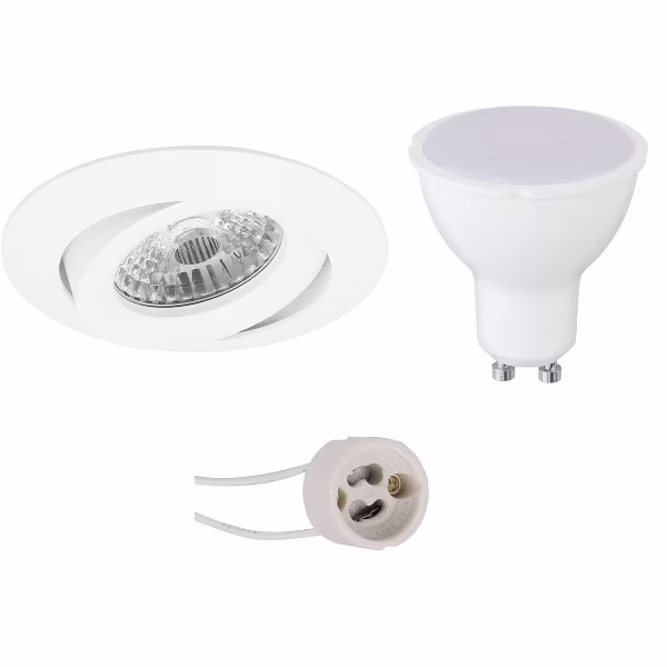 HLW LED Pragmi Uranio Pro 6W LED Spotlight - Tiltable White Recessed Spotlight Ø82mm HLW LED Pragmi Uranio Pro 6W LED Spotlight - Tiltable White Recessed Spotlight Ø82mm