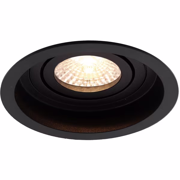 HLW LED LED Spot Set 6W - Tiltable Round Recessed Spotlight Matte Black - GU10, Bright Cool White HLW LED LED Spot Set 6W - Tiltable Round Recessed Spotlight Matte Black - GU10, Bright Cool White