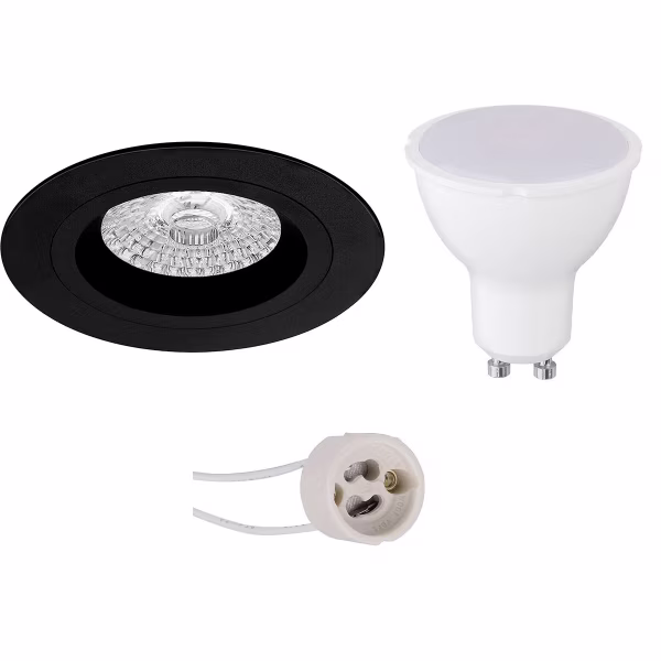 HLW LED LED Spotlight Set 4W - Matte Black Recessed Spotlight Round Spotlight GU10 Natural White HLW LED LED Spotlight Set 4W - Matte Black Recessed Spotlight Round Spotlight GU10 Natural White