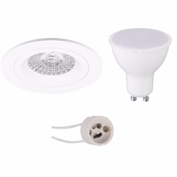 HLW LED LED Spot Set - 6W LED Lamp Recessed Round Matte White GU10 Warm White 3000K HLW LED LED Spot Set - 6W LED Lamp Recessed Round Matte White GU10 Warm White 3000K