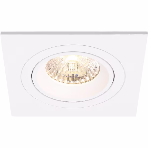 HLW LED LED Spot Set 5W - Dimmable Square Tiltable Recessed Spotlight Matt White