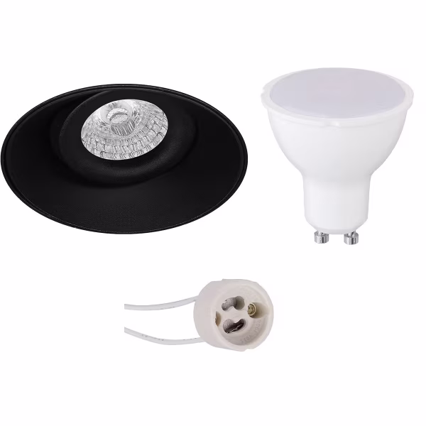 HLW LED Pragmi Nivas Pro 4W LED Spot Set - Kantelbare Ronde Inbouwspot Mat Zwart, Helder 6400K HLW LED Pragmi Nivas Pro 4W LED Spot Set - Kantelbare Ronde Inbouwspot Mat Zwart, Helder 6400K