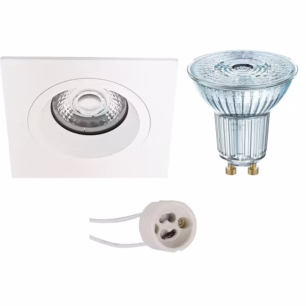 HLW LED Dimbare 4W LED Inbouwspot - Vierkante Witte Spot GU10 Fitting, Warm Wit HLW LED Dimbare 4W LED Inbouwspot - Vierkante Witte Spot GU10 Fitting, Warm Wit