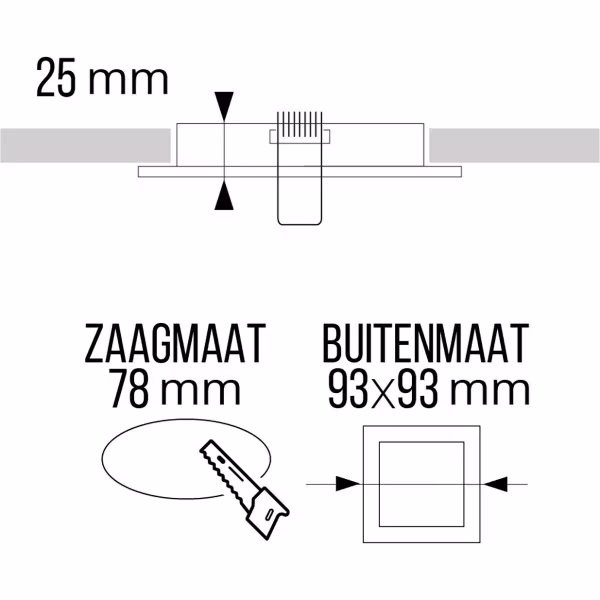 HLW LED 6W LED Spot Set - Vierkante Inbouwspot Mat Zwart/Goud - GU10, Warm Wit 3000K HLW LED 6W LED Spot Set - Vierkante Inbouwspot Mat Zwart/Goud - GU10, Warm Wit 3000K