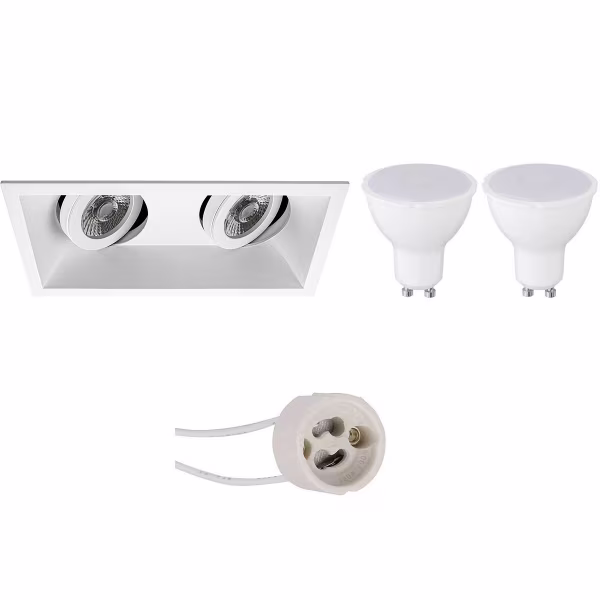HLW LED Pragmi Zano Pro 4W LED Spotlight Set - Adjustable White Recessed Spotlight GU10, Natural White HLW LED Pragmi Zano Pro 4W LED Spotlight Set - Adjustable White Recessed Spotlight GU10, Natural White