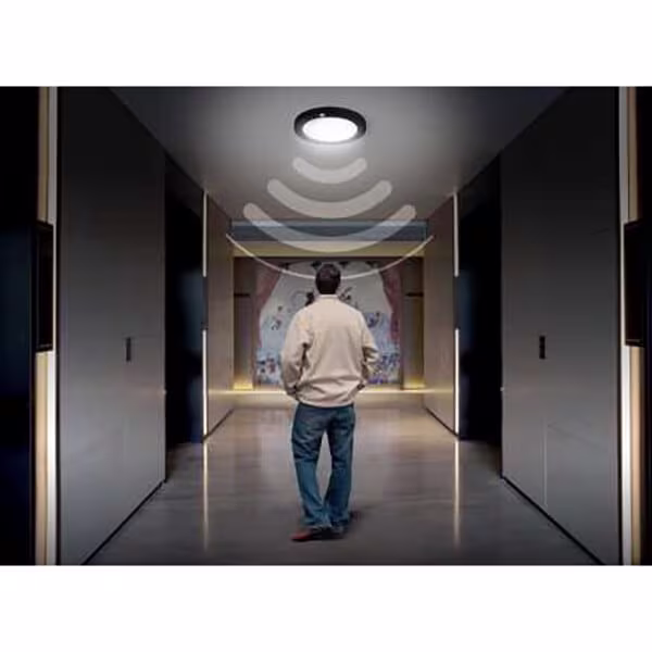 HLW LED LED Plafondlamp met Bewegingssensor + Dag en Nacht Sensor - 18W - Helder/Koud Wit 6500K - 360° Zichthoek - Opbouw/Inbouw - Rond - Mat Zwart HLW LED LED Plafondlamp met Bewegingssensor + Dag en Nacht Sensor - 18W - Helder/Koud Wit 6500K - 360° Zichthoek - Opbouw/Inbouw - Rond - Mat Zwart