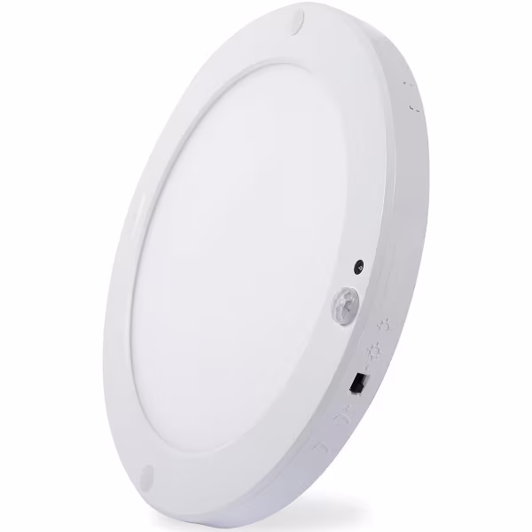 HLW LED LED Ceiling Light with Motion Sensor + Day and Night Sensor - 18W - Adjustable Color CCT - 360° Viewing Angle - Surface Mounted/Recessed - Round - Matte White HLW LED LED Ceiling Light with Motion Sensor + Day and Night Sensor - 18W - Adjustable Color CCT - 360° Viewing Angle - Surface Mounted/Recessed - Round - Matte White