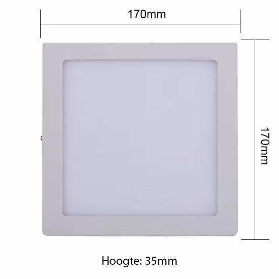 HLW LED LED Downlight - Surface Mounted Square 12W - Bright/Cool White 6400K - Matt White Aluminum - 170mm HLW LED LED Downlight - Surface Mounted Square 12W - Bright/Cool White 6400K - Matt White Aluminum - 170mm