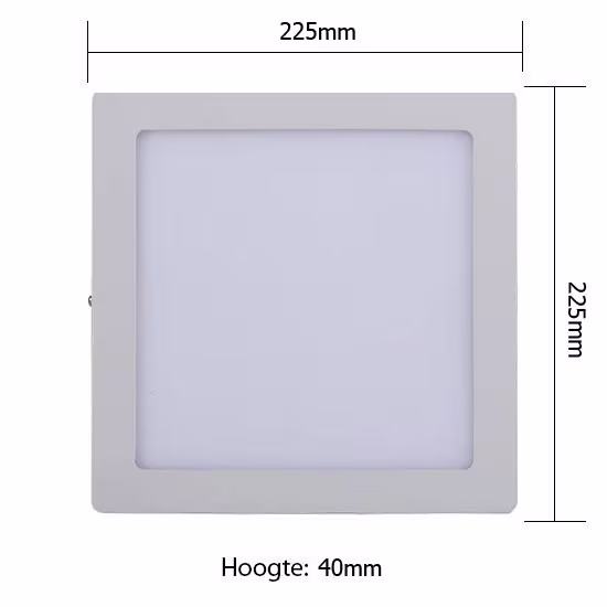 HLW LED LED Downlight - Surface Mounted Square 18W - Natural White 4200K - Matt White Aluminum - 225mm HLW LED LED Downlight - Surface Mounted Square 18W - Natural White 4200K - Matt White Aluminum - 225mm