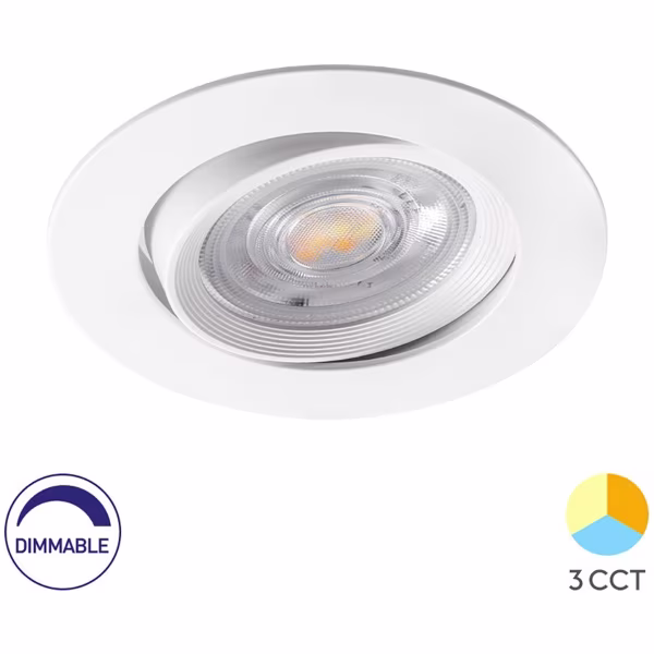 HLW LED LED Inbouwspot - Brinton - 7W 630lm 38D - Dimbaar - 830 Warm Wit 3000K - Rond - Wit HLW LED LED Inbouwspot - Brinton - 7W 630lm 38D - Dimbaar - 830 Warm Wit 3000K - Rond - Wit